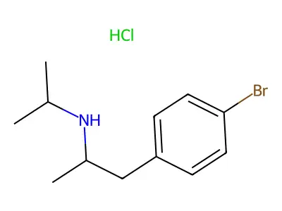 1-(4-Bromophenyl)propan-2-yl-propan-2-ylazanium chloride structure