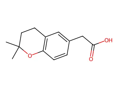 (2,2-dimethyl-3,4-dihydro-2H-chromen-6-yl)acetic acid structure
