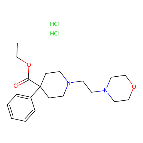 Isonipecotic acid, 1-(2-morpholinoethyl)-4-phenyl-, ethyl ester, dihydrochloride structure