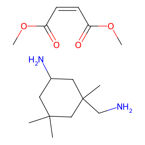 3-(aminomethyl)-3,5,5-trimethylcyclohexan-1-amine;dimethyl (Z)-but-2-enedioate structure