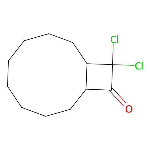 Bicyclo[8.2.0]dodecan-11-one, 12,12-dichloro-, (1R*,10S*)- structure