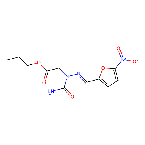 2-Semicarbazidoacetic acid, 1-(5-nitrofurfurylidene)-, propyl ester structure