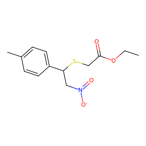 Acetic acid, [[1-(4-methylphenyl)-2-nitroethyl]thio]-, ethyl ester structure