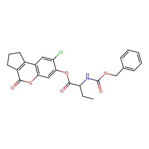 (8-chloro-4-oxo-2,3-dihydro-1H-cyclopenta[c]chromen-7-yl) 2-(phenylmethoxycarbonylamino)butanoate structure