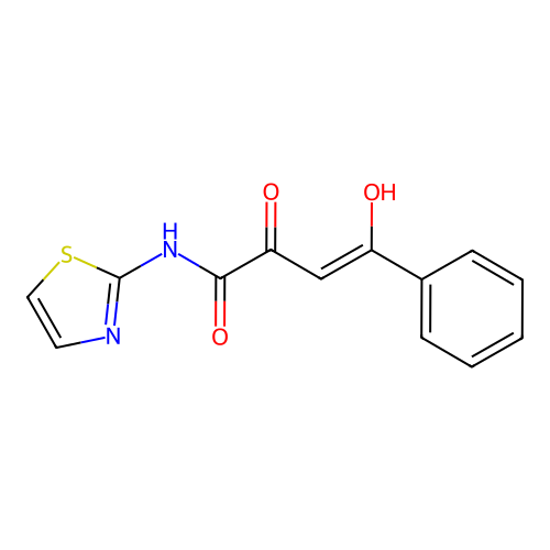 2-hydroxy-4-oxo-4-phenyl-N-1,3-thiazol-2-yl-2-butenamide structure