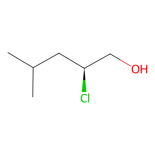 (2S)-2-chloro-4-methylpentan-1-ol structure