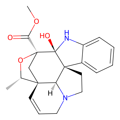 Methyl 2-hydroxy-6,7-didehydro-3,20-epoxyaspidospermidine-3-carboxylate structure