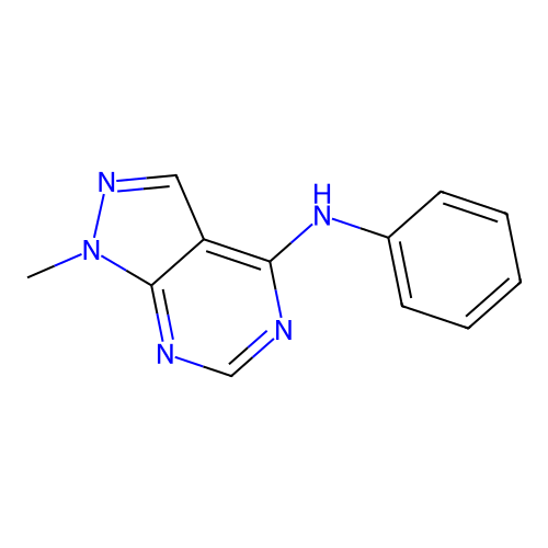 1-methyl-N-phenyl-1H-pyrazolo[3,4-d]pyrimidin-4-amine structure