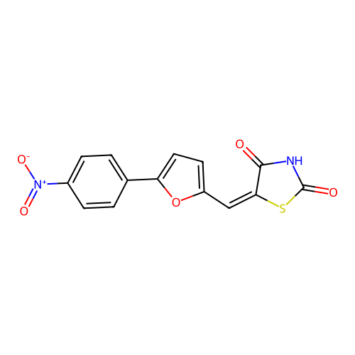 5-{[5-(4-Nitrophenyl)-2-furyl]methylene}-1,3-thiazolidine-2,4-dione structure