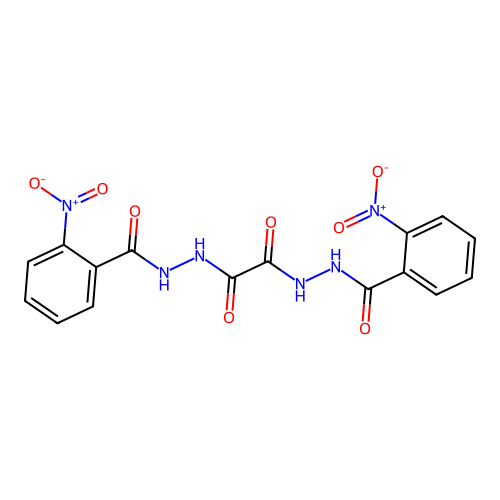 N'~1~,N'~2~-bis[(2-nitrophenyl)carbonyl]ethanedihydrazide structure