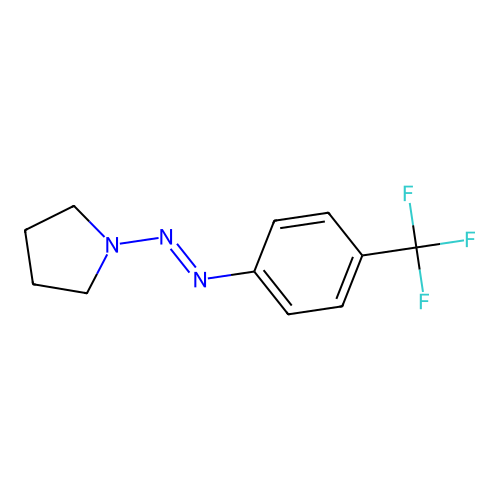 N-(4-trifluoromethylphenylazo)pyrrolidine structure
