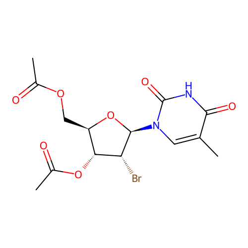 2'-Bromo-2'-deoxy-5-methyluridine 3',5'-diacetate structure