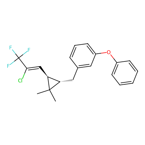 Benzene, 1-((3-(2-chloro-3,3,3-trifluoro-1-propenyl)-2,2-dimethylcyclopropyl)methyl)-3-phenoxy-, (1alpha,3beta(Z))- structure