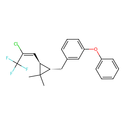 Benzene, 1-((3-(2-chloro-3,3,3-trifluoro-1-propenyl)-2,2-dimethylcyclopropyl)methyl)-3-phenoxy-, (1alpha,3beta(E))- structure