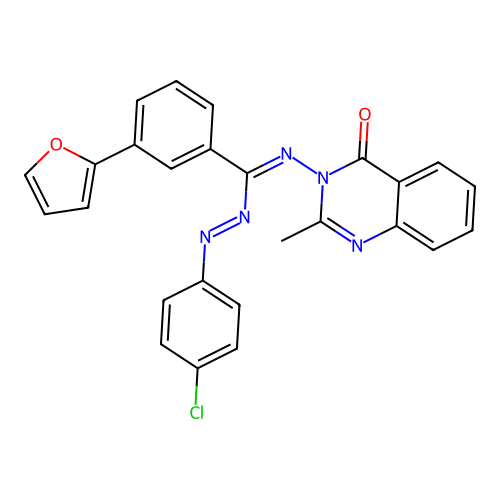 3-((((4-Chlorophenyl)azo)(3-(furanyl)phenyl)methylene)amino)-2-methyl-4(3H)-quinazolinone structure