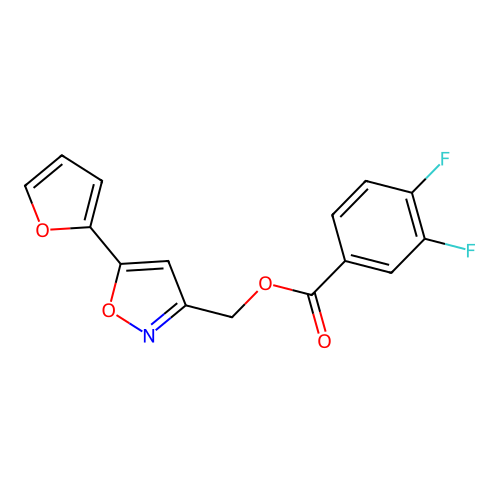 (5-(Furan-2-yl)isoxazol-3-yl)methyl 3,4-difluorobenzoate structure