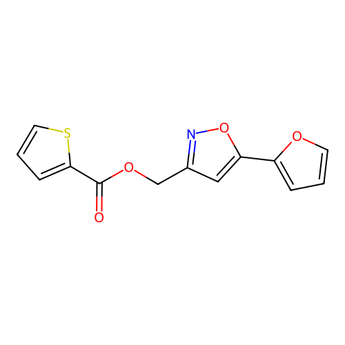 [5-(Furan-2-yl)-1,2-oxazol-3-yl]methyl thiophene-2-carboxylate structure