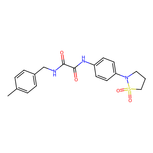 N1-(4-(1,1-dioxidoisothiazolidin-2-yl)phenyl)-N2-(4-methylbenzyl)oxalamide structure