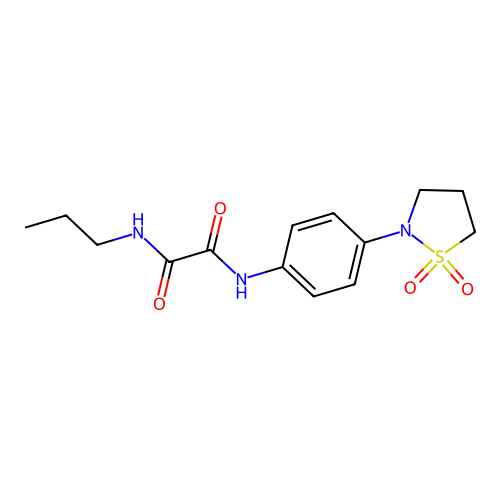 N1-(4-(1,1-dioxidoisothiazolidin-2-yl)phenyl)-N2-propyloxalamide structure