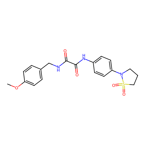 N1-(4-(1,1-dioxidoisothiazolidin-2-yl)phenyl)-N2-(4-methoxybenzyl)oxalamide structure