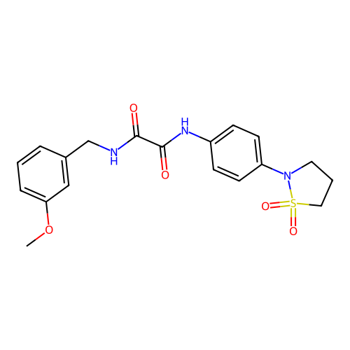 N1-(4-(1,1-dioxidoisothiazolidin-2-yl)phenyl)-N2-(3-methoxybenzyl)oxalamide structure