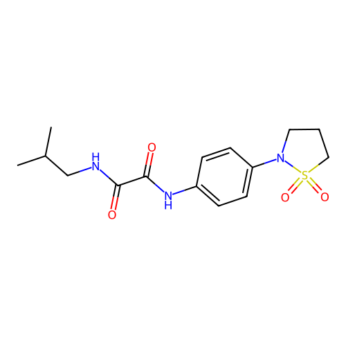 N1-(4-(1,1-dioxidoisothiazolidin-2-yl)phenyl)-N2-isobutyloxalamide structure