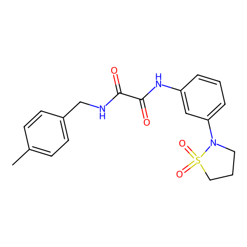 N1-(3-(1,1-dioxidoisothiazolidin-2-yl)phenyl)-N2-(4-methylbenzyl)oxalamide structure
