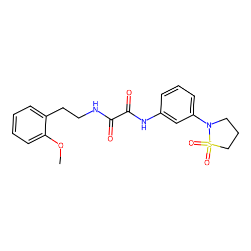 N1-(3-(1,1-dioxidoisothiazolidin-2-yl)phenyl)-N2-(2-methoxyphenethyl)oxalamide structure
