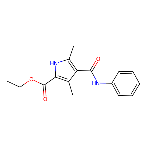 ethyl 3,5-dimethyl-4-(phenylcarbamoyl)-1H-pyrrole-2-carboxylate structure