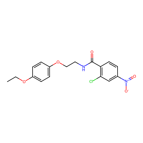 2-chloro-N-[2-(4-ethoxyphenoxy)ethyl]-4-nitrobenzamide structure