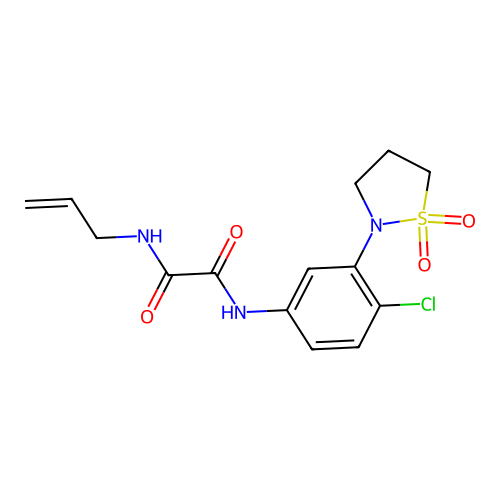 N1-allyl-N2-(4-chloro-3-(1,1-dioxidoisothiazolidin-2-yl)phenyl)oxalamide structure