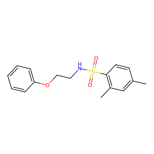 2,4-dimethyl-N-(2-phenoxyethyl)benzenesulfonamide structure
