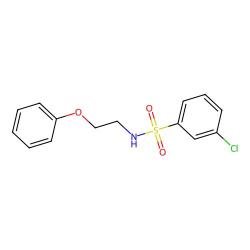 3-chloro-N-(2-phenoxyethyl)benzenesulfonamide structure