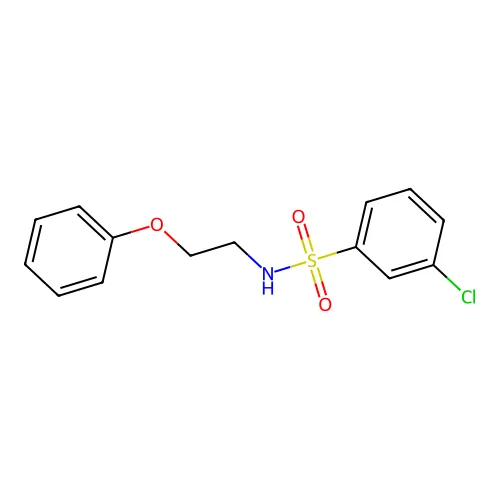 3-氯-N-(2-苯氧基乙基)苯磺酰胺 structure