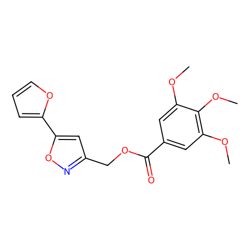 [5-(Furan-2-yl)-1,2-oxazol-3-yl]methyl 3,4,5-trimethoxybenzoate structure
