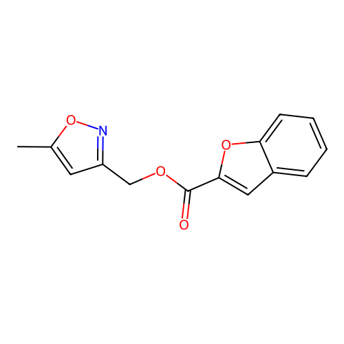 (5-Methyl-1,2-oxazol-3-yl)methyl 1-benzofuran-2-carboxylate structure