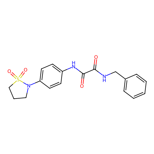 N1-benzyl-N2-(4-(1,1-dioxidoisothiazolidin-2-yl)phenyl)oxalamide structure