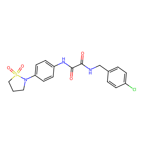 N1-(4-chlorobenzyl)-N2-(4-(1,1-dioxidoisothiazolidin-2-yl)phenyl)oxalamide structure