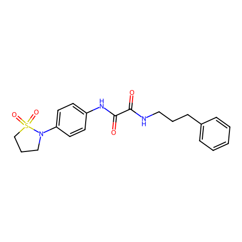 N1-(4-(1,1-dioxidoisothiazolidin-2-yl)phenyl)-N2-(3-phenylpropyl)oxalamide structure