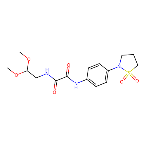 N1-(2,2-dimethoxyethyl)-N2-(4-(1,1-dioxidoisothiazolidin-2-yl)phenyl)oxalamide structure
