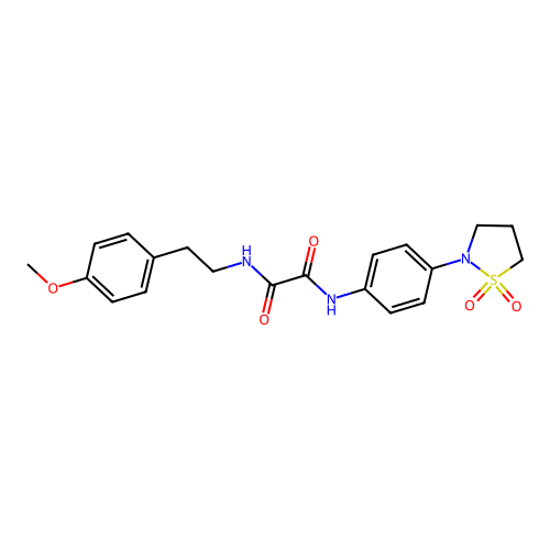 N1-(4-(1,1-dioxidoisothiazolidin-2-yl)phenyl)-N2-(4-methoxyphenethyl)oxalamide structure