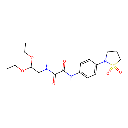 N1-(2,2-diethoxyethyl)-N2-(4-(1,1-dioxidoisothiazolidin-2-yl)phenyl)oxalamide structure