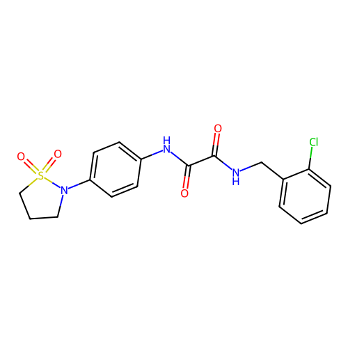 N1-(2-chlorobenzyl)-N2-(4-(1,1-dioxidoisothiazolidin-2-yl)phenyl)oxalamide structure