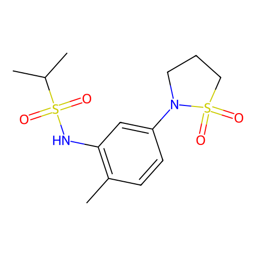 N-(5-(1,1-dioxidoisothiazolidin-2-yl)-2-methylphenyl)propane-2-sulfonamide structure
