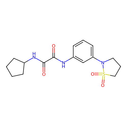 N-cyclopentyl-N'-[3-(1,1-dioxo-1,2-thiazolidin-2-yl)phenyl]oxamide structure