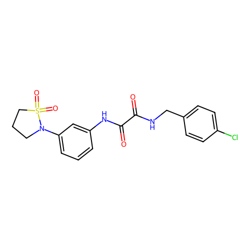 N1-(4-chlorobenzyl)-N2-(3-(1,1-dioxidoisothiazolidin-2-yl)phenyl)oxalamide structure
