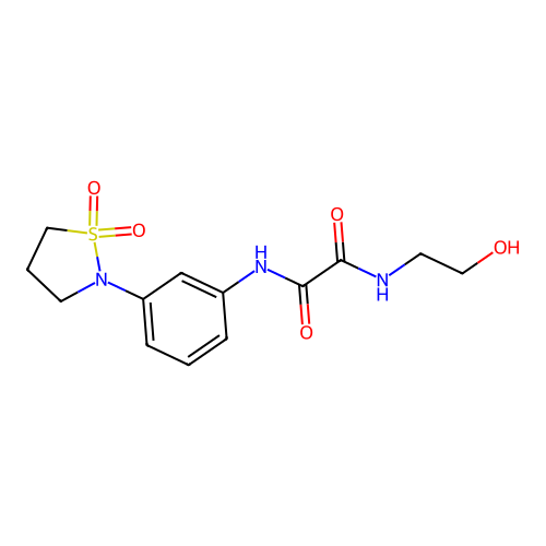 N1-(3-(1,1-dioxidoisothiazolidin-2-yl)phenyl)-N2-(2-hydroxyethyl)oxalamide structure