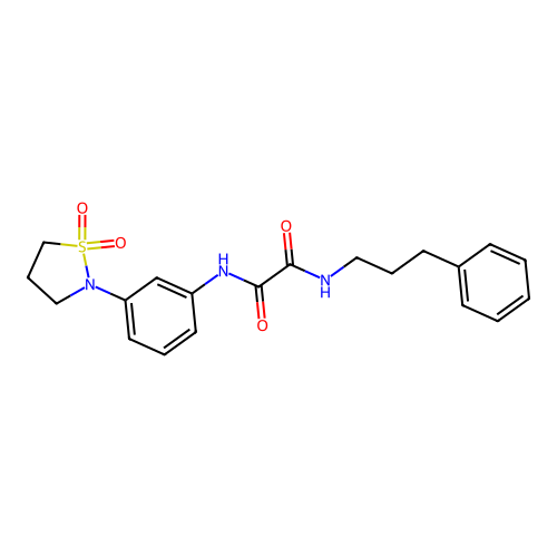 N1-(3-(1,1-dioxidoisothiazolidin-2-yl)phenyl)-N2-(3-phenylpropyl)oxalamide structure