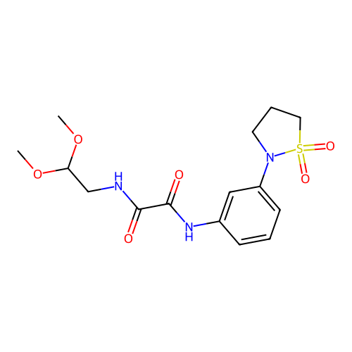 N1-(2,2-dimethoxyethyl)-N2-(3-(1,1-dioxidoisothiazolidin-2-yl)phenyl)oxalamide structure