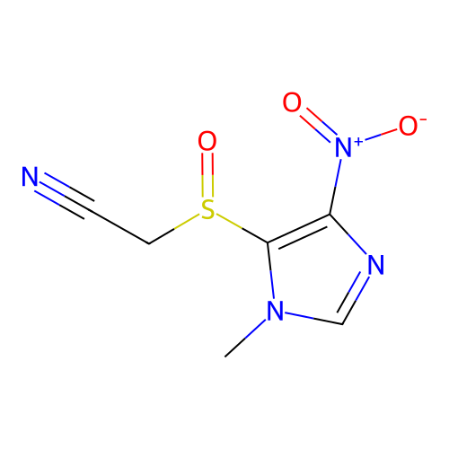 [(1-methyl-4-nitro-1H-imidazol-5-yl)sulfinyl]acetonitrile structure